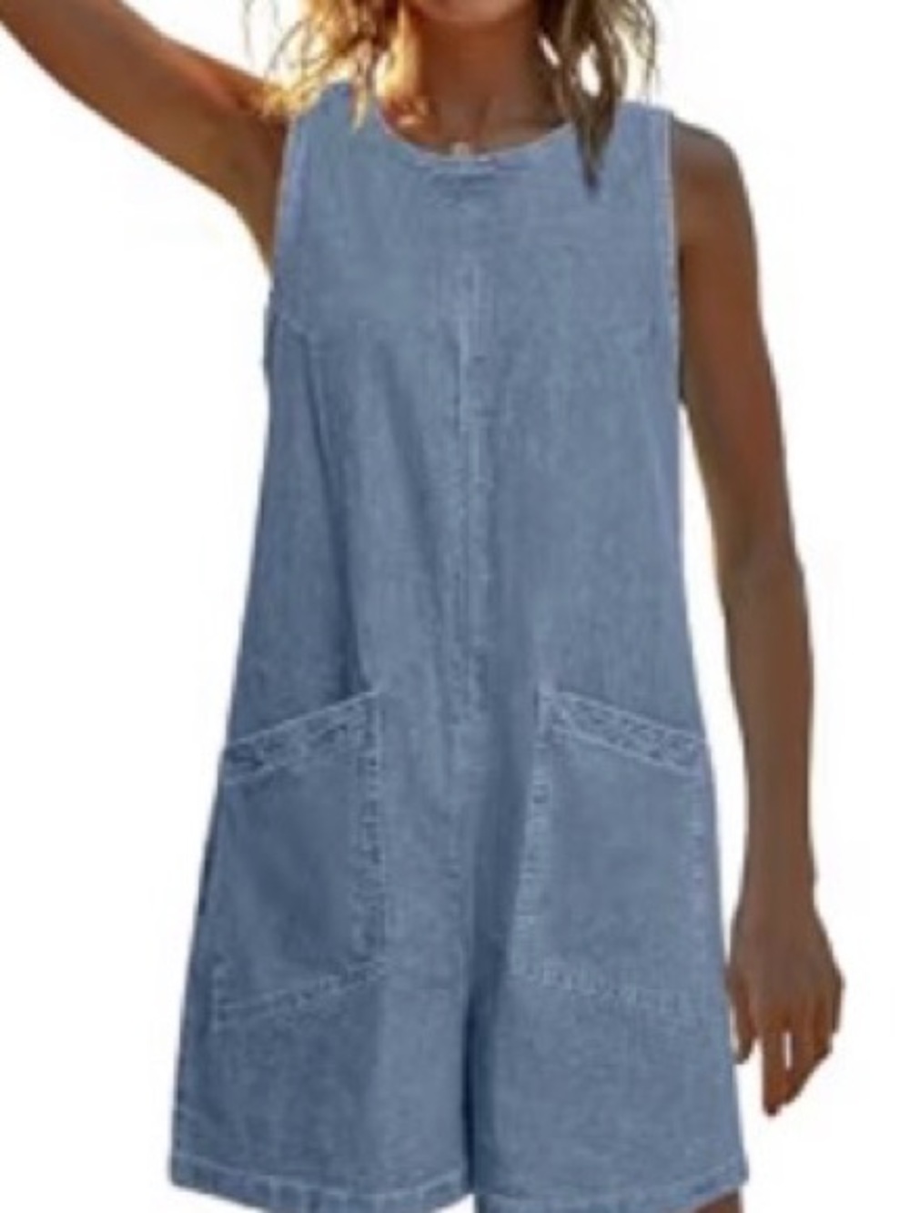 Denim Blue Sleeveless Women’s Jean Romper